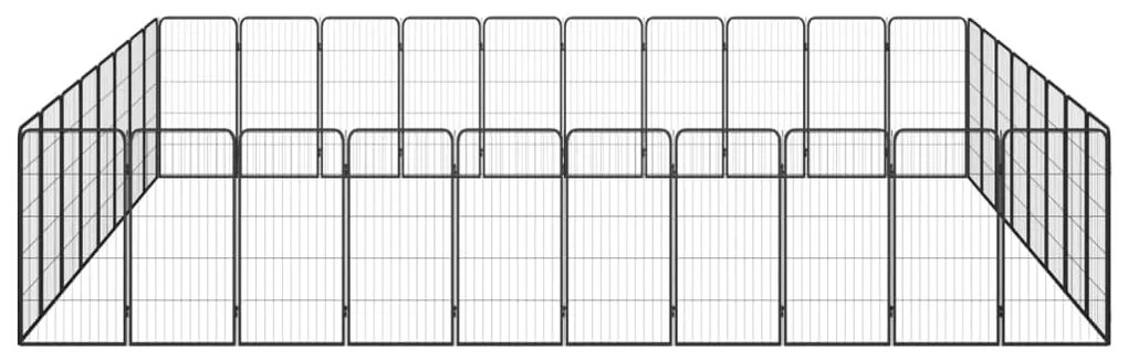 vidaXL Κλουβί Σκύλου 36 Πάνελ Μαύρο 50x100 εκ. Ατσάλι με Βαφή Πούδρας