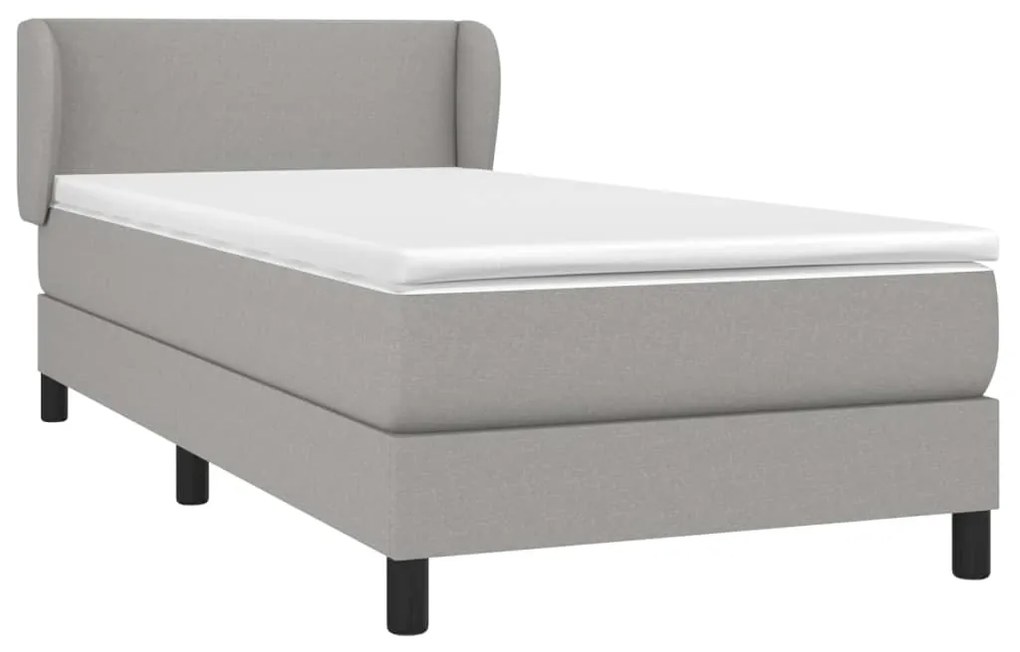 ΚΡΕΒΑΤΙ BOXSPRING ΜΕ ΣΤΡΩΜΑ ΑΝΟΙΧΤΟ ΓΚΡΙ 90X200 ΕΚ. ΥΦΑΣΜΑΤΙΝΟ 3126053