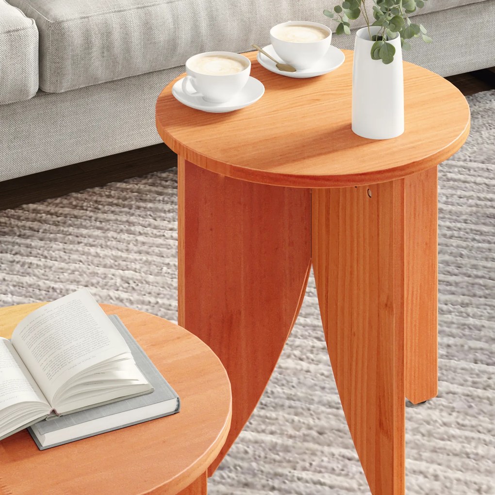 vidaXL Σετ Τραπεζιού Για Καφέ 2 pcs Καφέ κεριού 41.5 x 41.5 x 44 cm