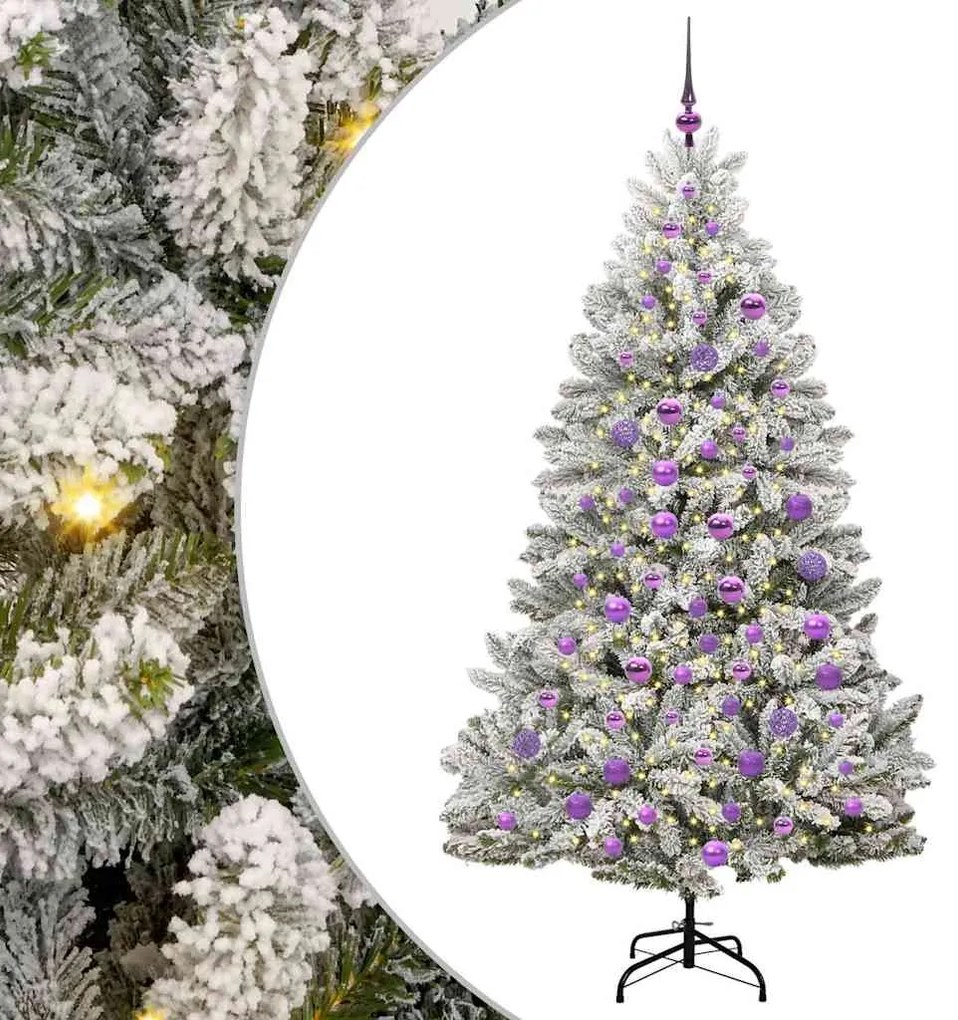 vidaXL Τεχνητό Χριστουγεννιάτικο Δέντρο Πράσινο και Λευκό 180 cm