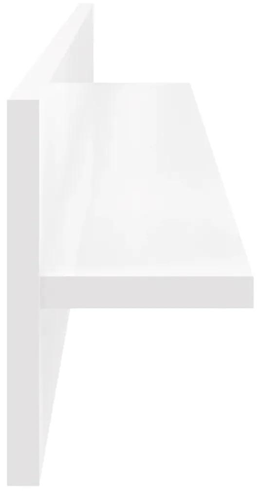 vidaXL Ραφιέρες Τοίχου 2τεμ Γυαλιστερό Λευκό 80x11,5x18 εκ Μοριοσανίδα