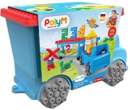 Hape PolyM Σετ Κατασκευών Παίζω & Μετράω Tow Truck 114Τμχ