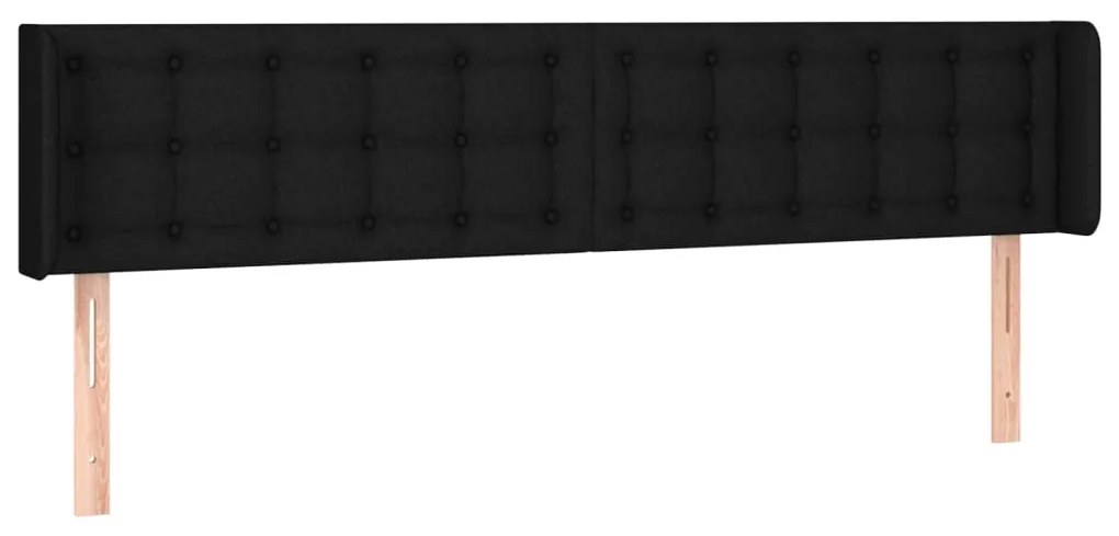 vidaXL Κεφαλάρι με Πτερύγια Μαύρο 183x16x78/88 εκ. Υφασμάτινο