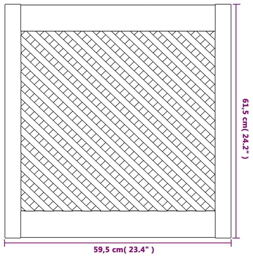 vidaXL Πορτάκια με Πλέγμα 2 Τεμ. 59,5x61,5 εκ. από Μασίφ Ξύλο Πεύκου