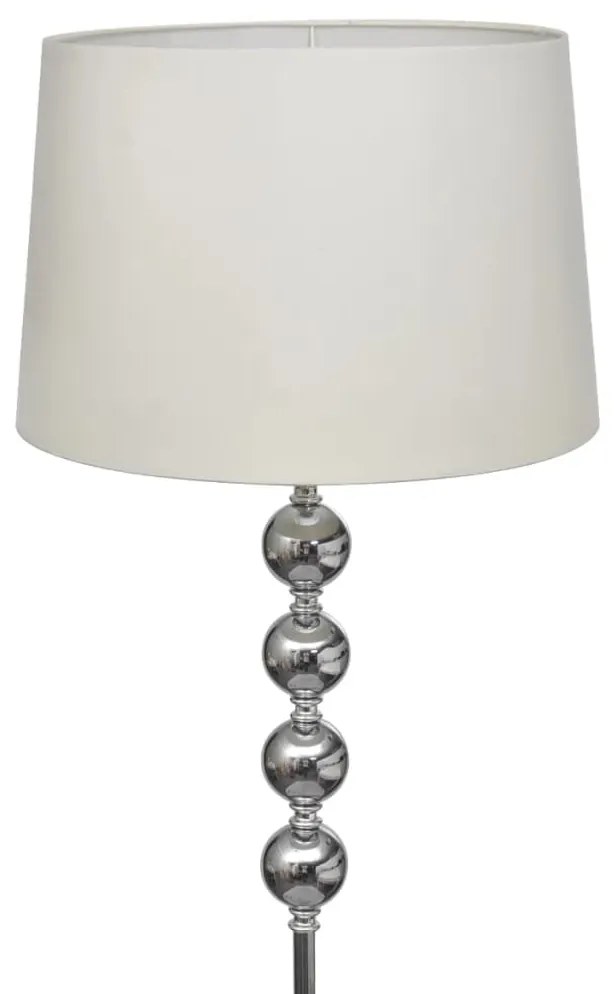 Φωτιστικό Δαπέδου με Καπέλο & Ψηλή Βάση με Διακόσμηση 4 Σφαιρών Λευκό