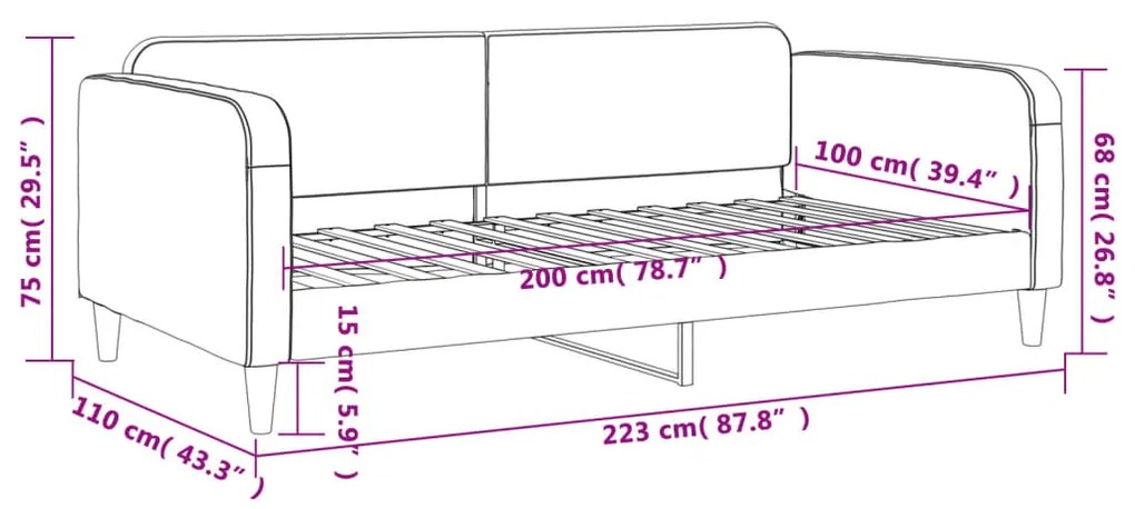 Καναπές Κρεβάτι Taupe 100 x 200 εκ. Υφασμάτινος - Μπεζ-Γκρι