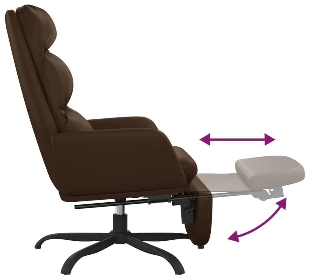 vidaXL Πολυθρόνα Relax Καφέ από Συνθετικό Δέρμα με ένα Υποπόδιο