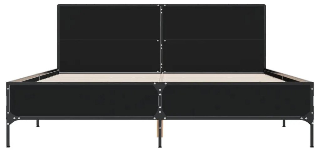 vidaXL Πλαίσιο Κρεβατιού Μαύρο 160 x 200 εκ. Επεξ. Ξύλο & Μέταλλο