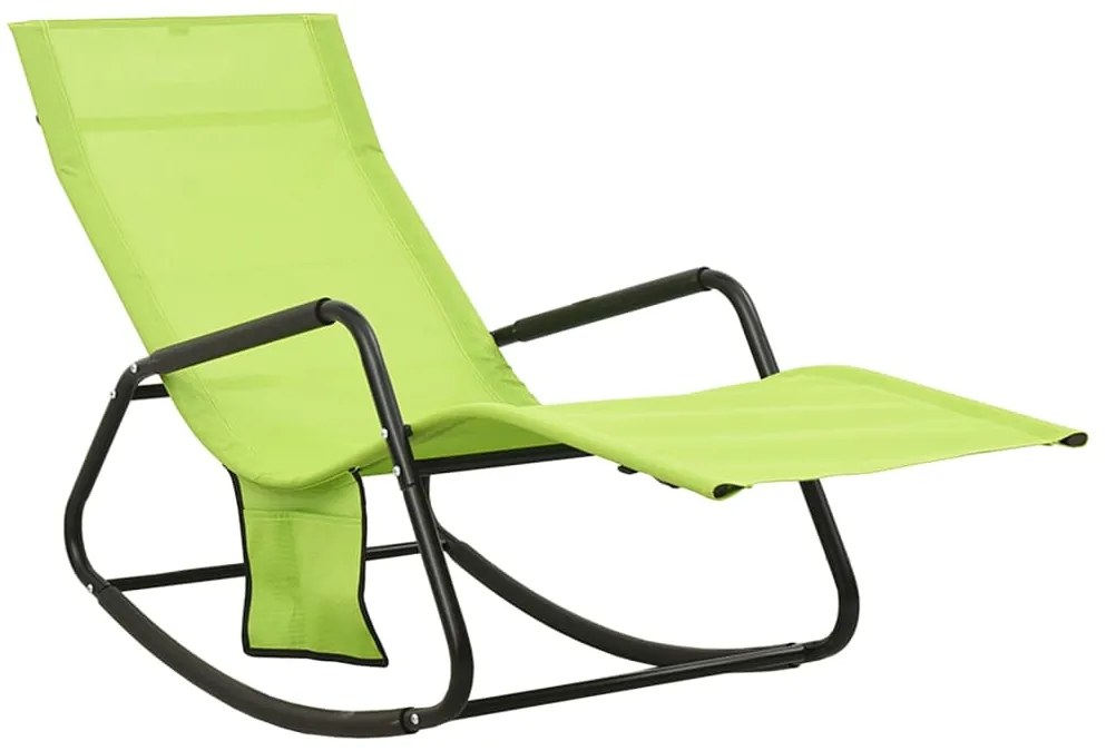 vidaXL Ξαπλώστρα Πράσινη από Ατσάλι και Textilene