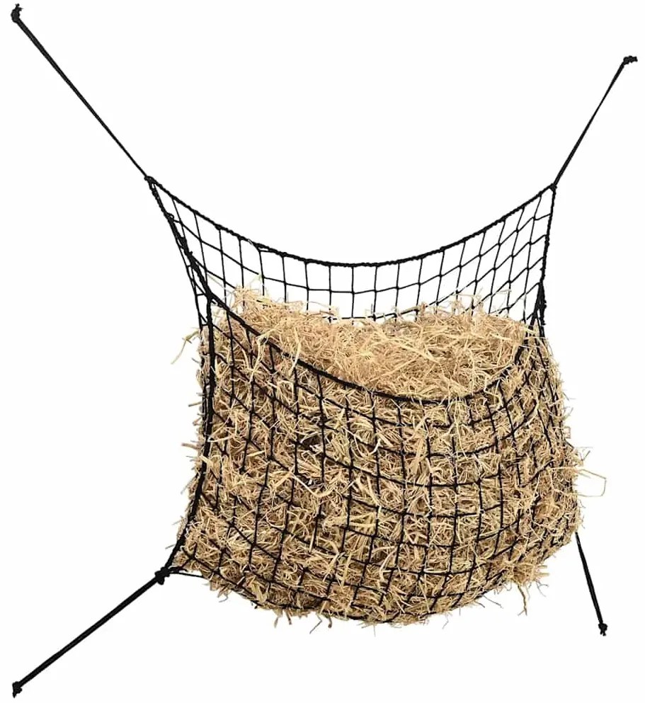 vidaXL Δίχτυα Σανού 2 Τεμ. Στρογγυλά Μαύρο 75x50 εκ. από PP