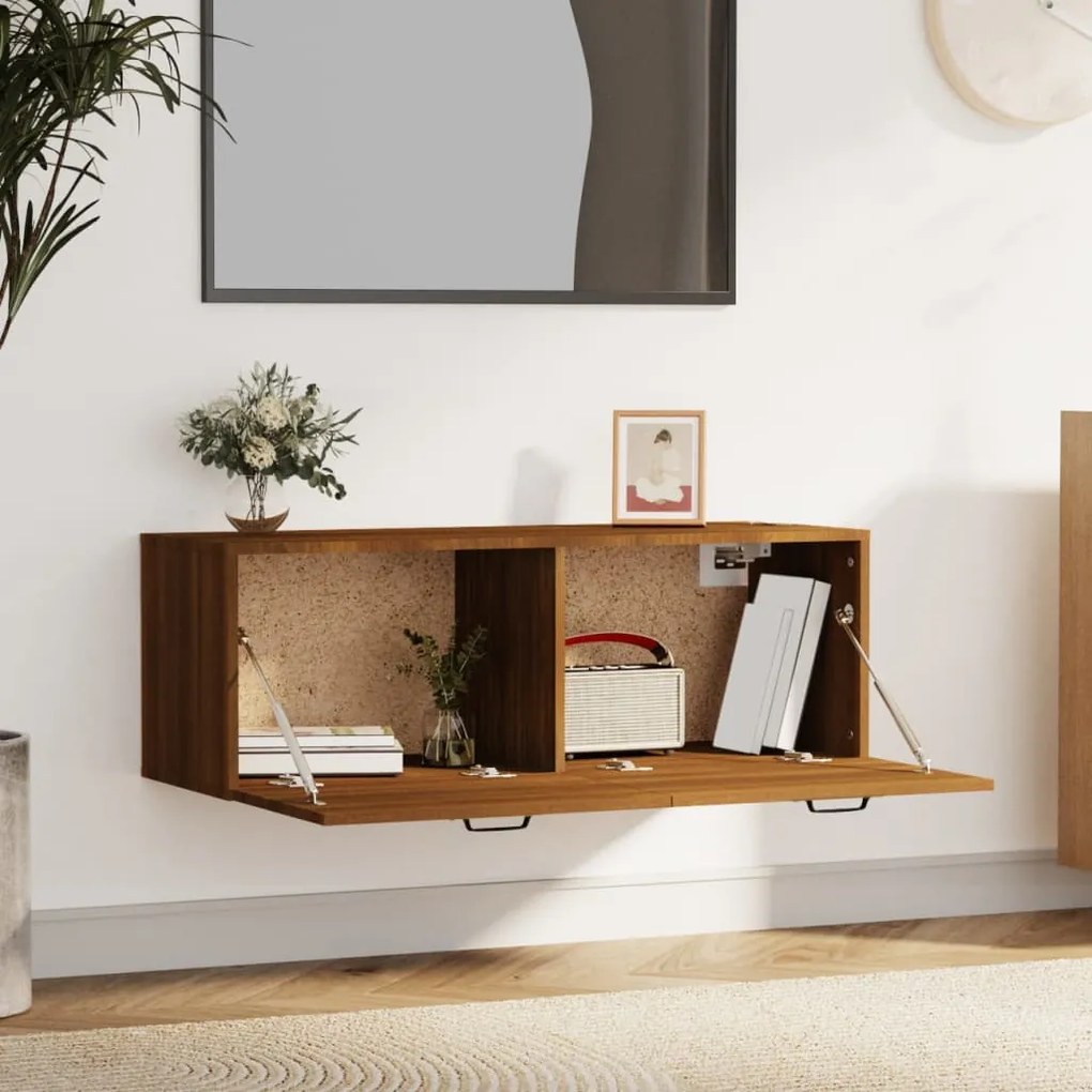 vidaXL Ντουλάπι Τοίχου Καφέ Δρυς 100x36,5x35 εκ. Επεξεργασμένο Ξύλο