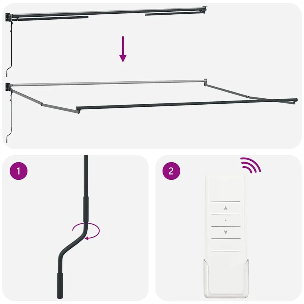 vidaXL Τέντα Πτυσσόμενη Αυτόματη Πορτοκαλί / Καφέ 4,5 x 3 μ.