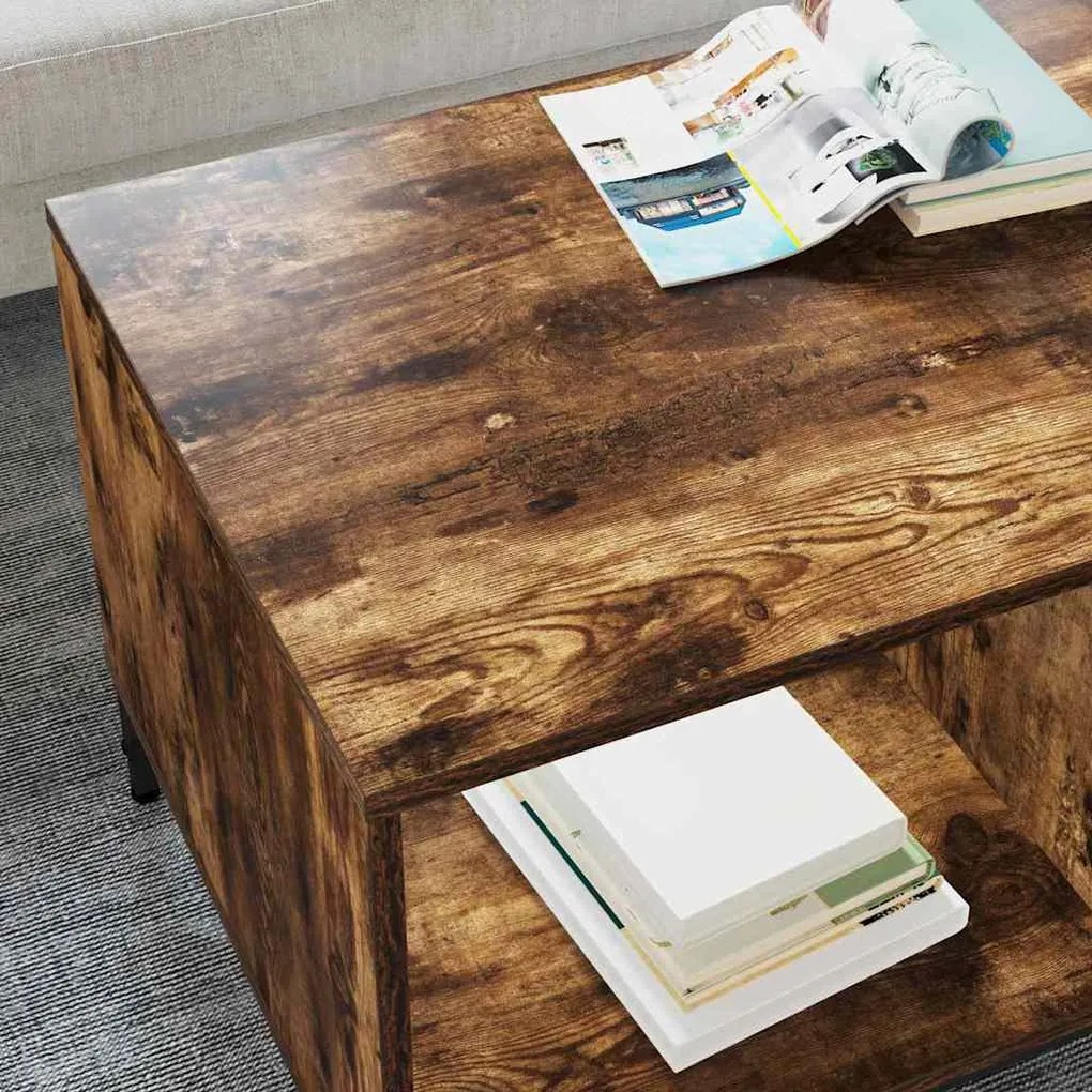 vidaXL Τραπεζάκι σαλονιού Καπνιστή δρυς 90 x 49 x 46 εκ.
