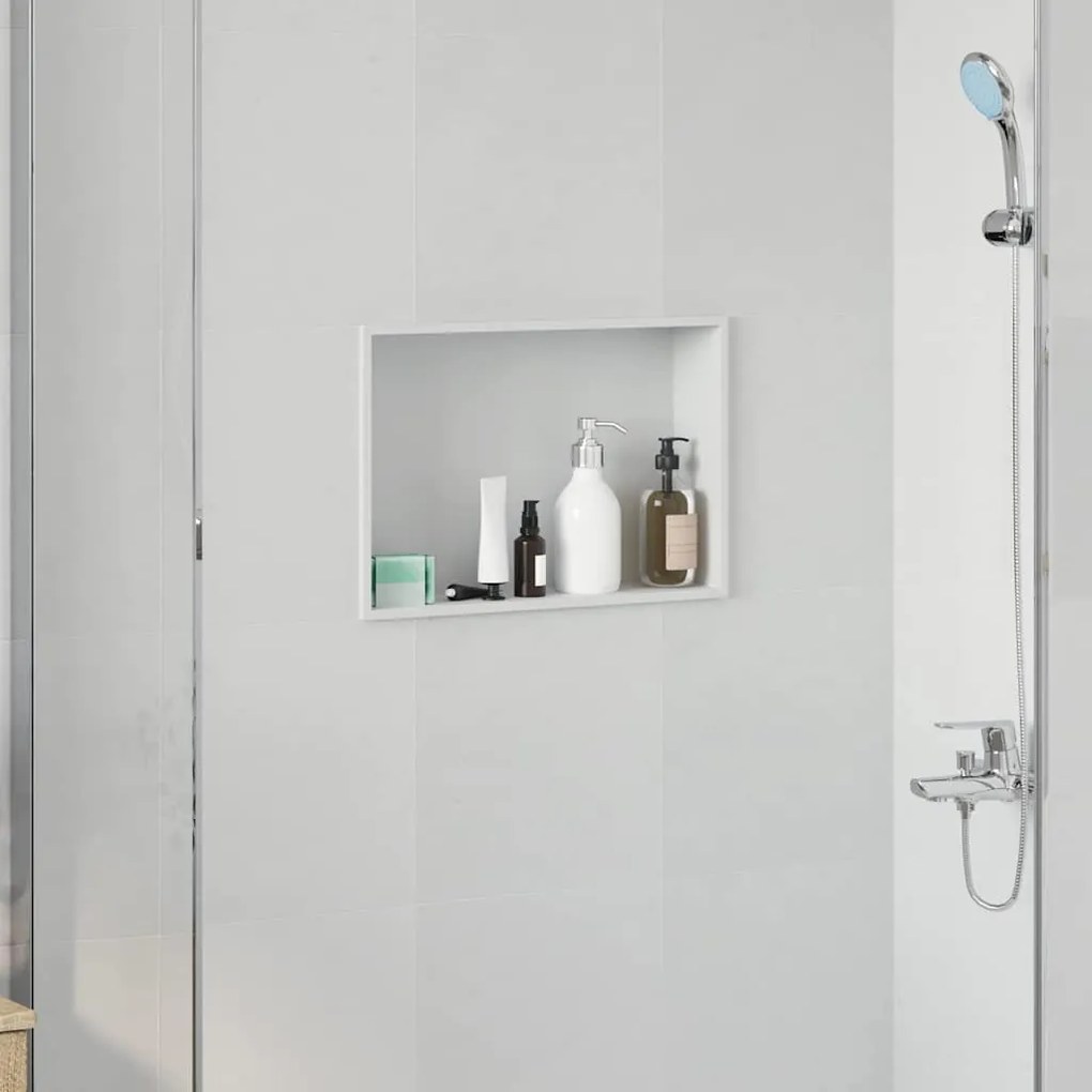 Νίτσα Μπάνιου Λευκό 45 x 30 x 9,5 εκ. Ανοξείδωτο ατσάλι