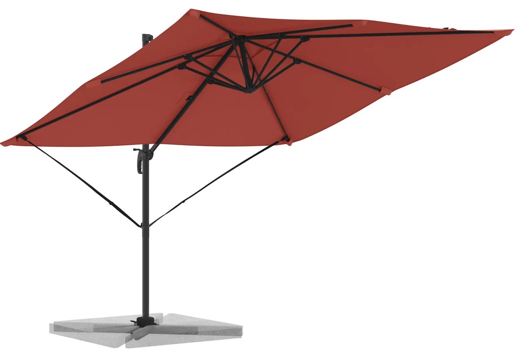 vidaXL Κάντιλεβερ Ρομά Παράσιτος Terracotta 286x285x265 εκ Αλουμίνιο