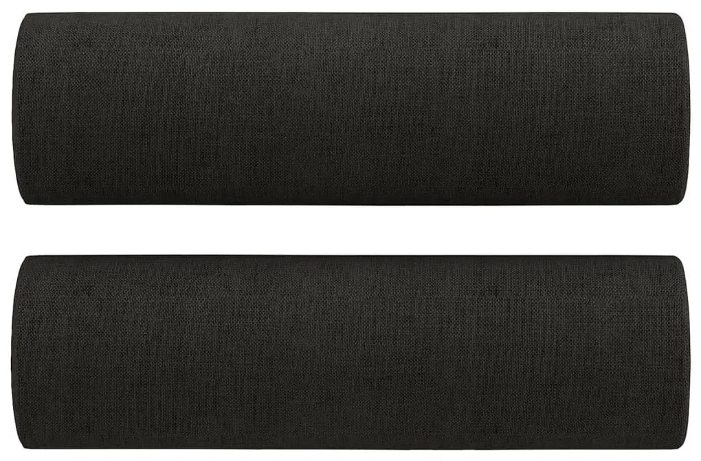 Καναπές Διθέσιος Μαύρος 140 εκ. Υφασμάτινος Διακ. Μαξιλάρια - Μαύρο