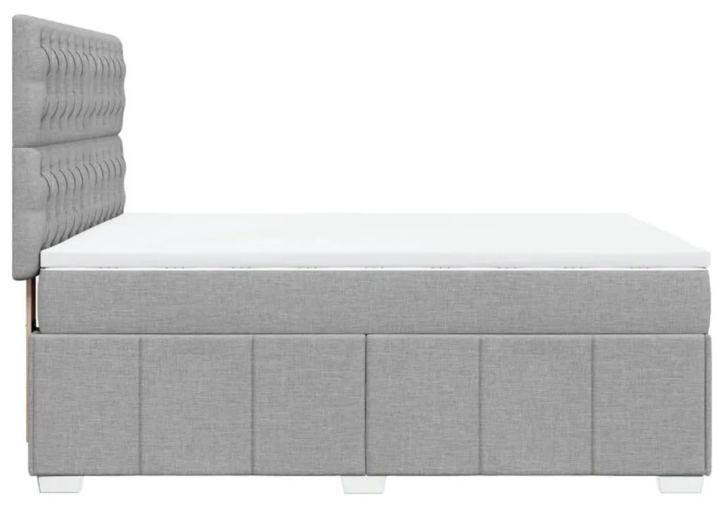 Κρεβάτι Boxspring με Στρώμα Αν. Πράσινο 160x200εκ Υφασμάτινο - Γκρι