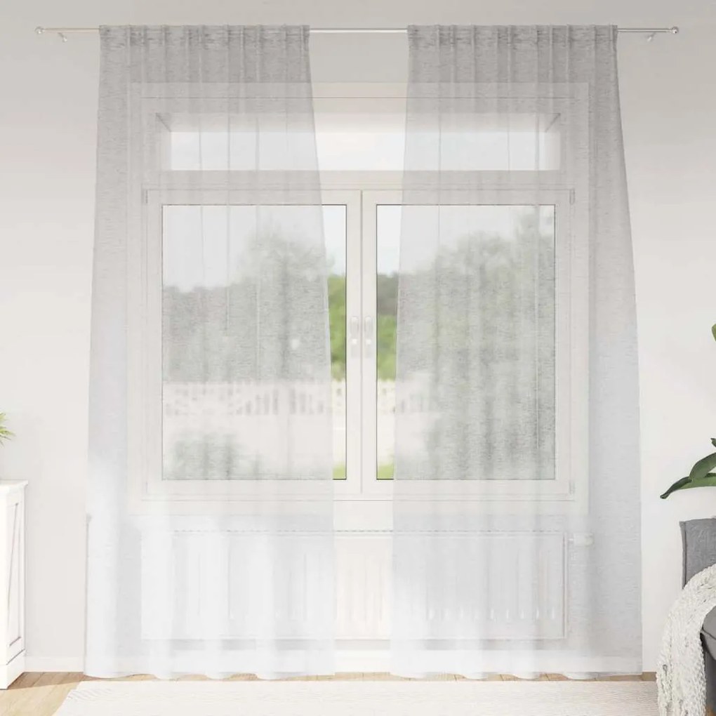 vidaXL Κουρτίνες 2 pcs Ανοιχτό γκρι 140 x 225 cm Πολυεστέρας