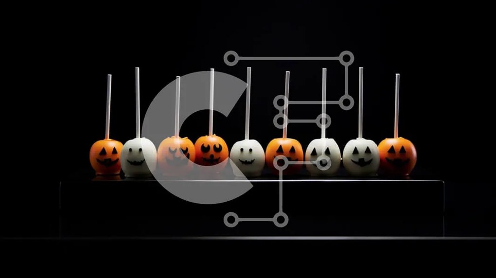 Intra Συλλεκτικό Ξύλινο Παζλ Plywood  4mm - Halloween Cake Pops με Πρόσωπα κολοκύθας Σε Ξύλινο Κουτί - Διαστάσεις: 10x10 cm – 25 κομμάτια
