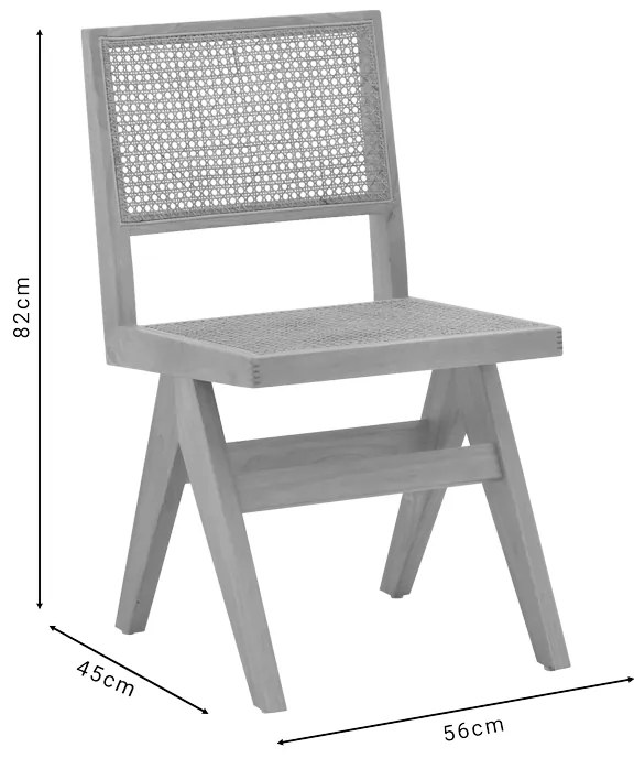 Καρέκλα Brenin pakoworld φυσικό rubberwood 45x56x82εκ