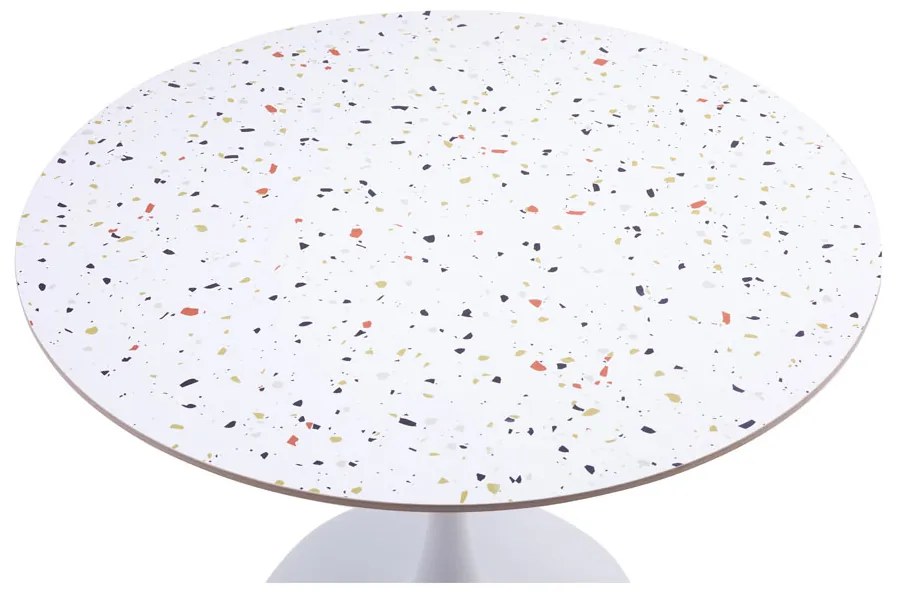 NOUGAT ΤΡΑΠΕΖΙ ΡΟΤΟΝΤΑ TERRAZZO 100x100xH75cm - 02-0650