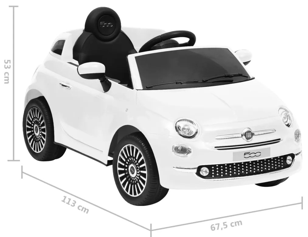 ΠΑΙΔΙΚΟ ΑΥΤΟΚΙΝΗΤΟ ΗΛΕΚΤΡΙΚΟ FIAT 500 ΛΕΥΚΟ 80317