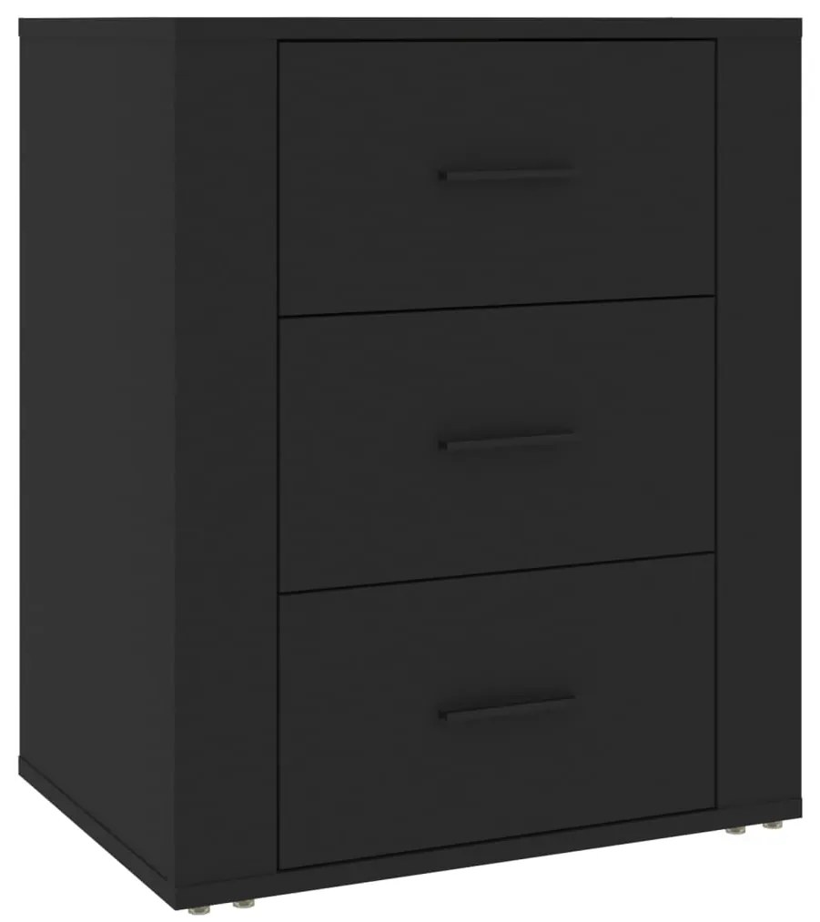 vidaXL Κομοδίνο Μαύρο 50 x 36 x 60 εκ. από Επεξεργασμένο Ξύλο