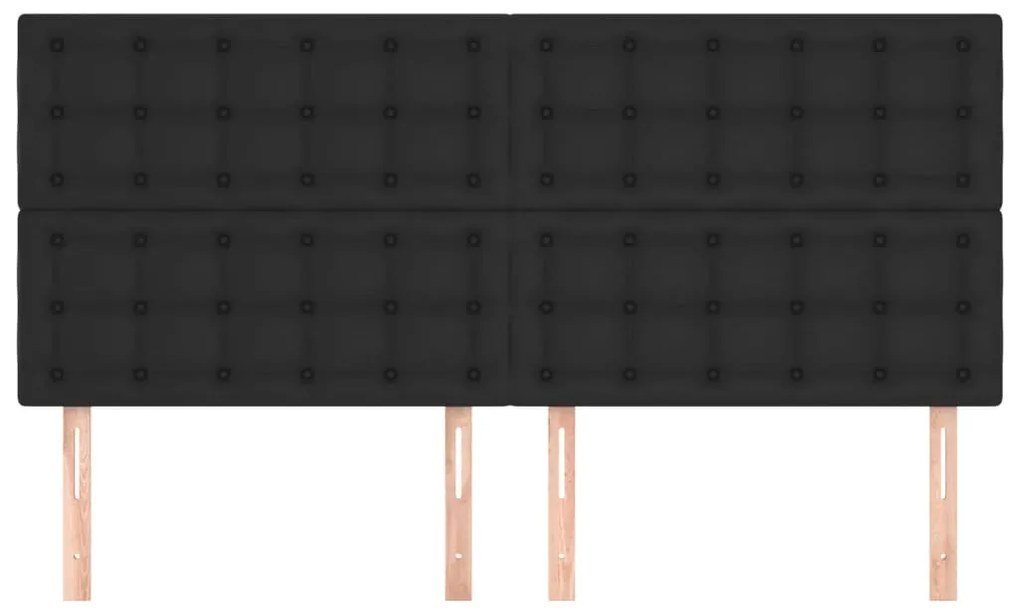 vidaXL Κεφαλάρια Κρεβατιού 4 τεμ. Μαύρο 100x5x78/88 εκ.Συνθετικό Δέρμα