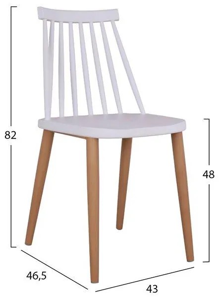 Σετ τραπεζαρίας C11024.01 5τμχ. με Τραπέζι Sonama 120x70x76.5εκ. &amp; Καρέκλες Vanessa Λευκές