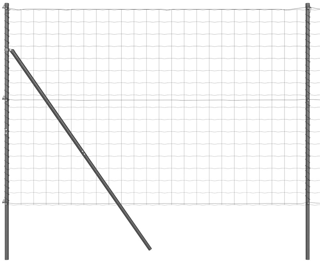 vidaXL Euro Fence με 7 Πόλους 1.6x10 μ Γαλβανισμένο Χάλυβα Γκρι