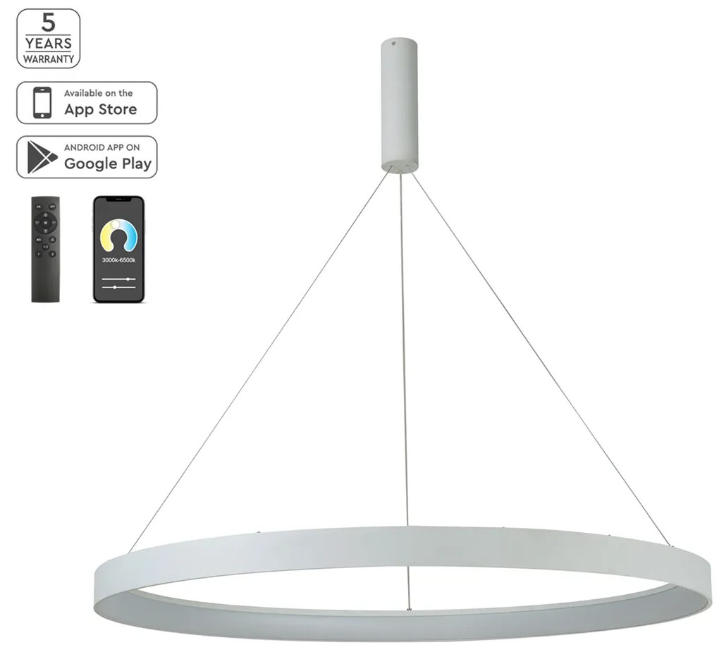 Φωτιστικό Οροφής LED Dimmable Smart WiFi Homelighting Amaya 77-8143 White