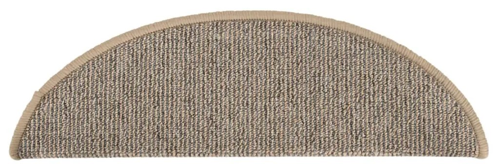 vidaXL Πατάκια Σκαλιών 15 τεμ. Καφέ Ημίκυκλα 56x17x3 εκ.