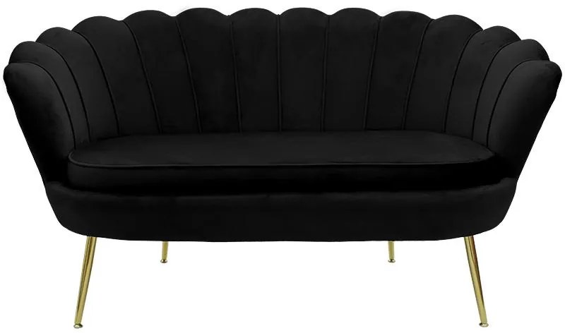 Καναπές 2θέσιος Daimon βελούδο μαύρο 134x70x77εκ 134x70x77 εκ.