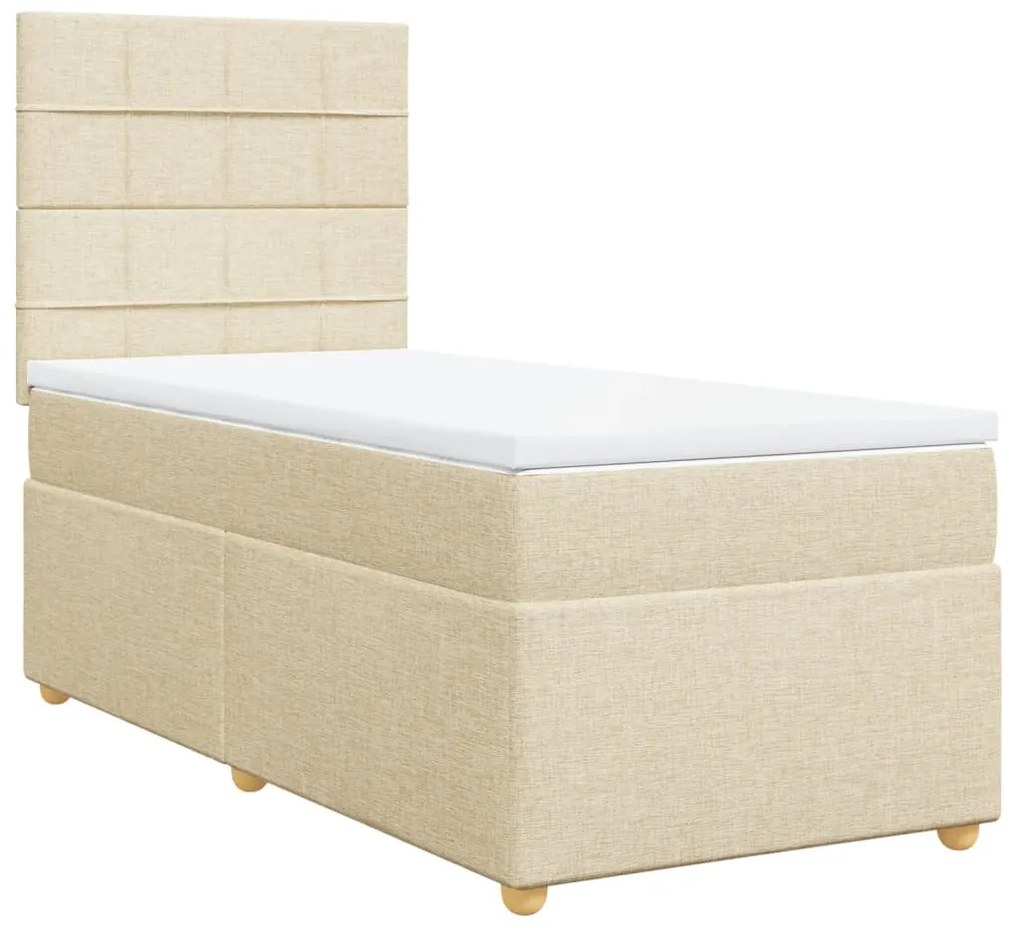 ΚΡΕΒΑΤΙ BOXSPRING ΜΕ ΣΤΡΩΜΑ ΚΡΕΜ 90X200 ΕΚ.ΥΦΑΣΜΑΤΙΝΟ 3291168