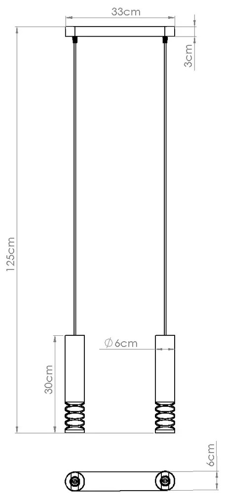 Κρεμαστό φωτιστικό LAMI 2 λευκό/ατσάλι/2x10w