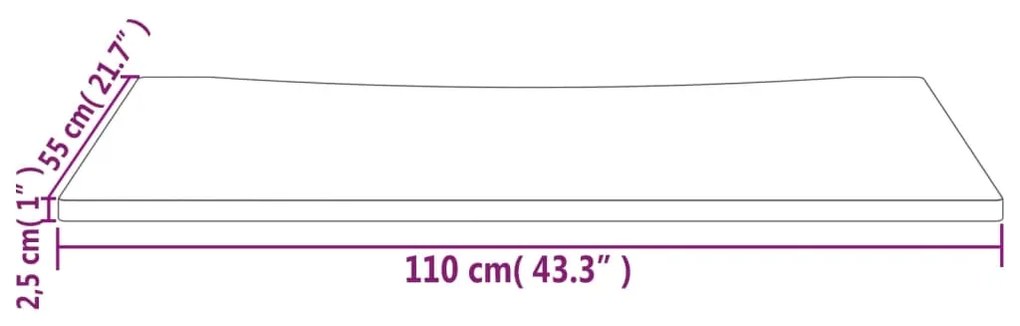 Επιφάνεια Γραφείου 110 x 55 x 2,5 εκ. από Μασίφ Ξύλο Πεύκου - Καφέ