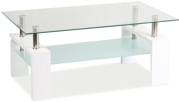 LISA BASIC II ΔΙΑΦΑΝΟ ΤΡΑΠΕΖΙ / ΛΕΥΚΟ ΒΕΡΝΙΚΙ 100x60x55 DIOMMI LISABASIC2TB DIOMMI-80-2032