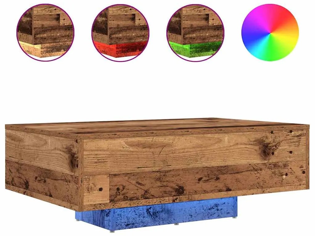vidaXL Τραπεζάκι Σαλονιού Παλαιό ξύλο 85 x 55 x 31 cm