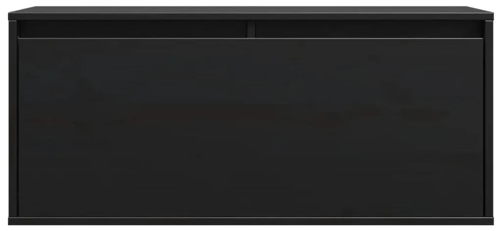 vidaXL Ντουλάπι Τοίχου Μαύρο 80 x 30 x 35 εκ. από Μασίφ Ξύλο Πεύκου