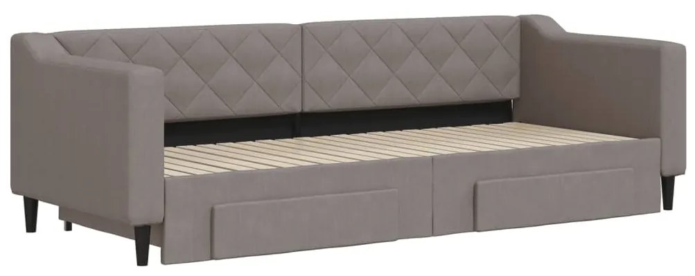 vidaXL Καναπές Κρεβάτι Συρόμενος Taupe 80x200 εκ. Υφασμάτινος Συρτάρια