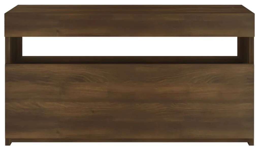 vidaXL Έπιπλο Τηλεόρασης με LED Καφέ Δρυς 75 x 35 x 40 εκ.