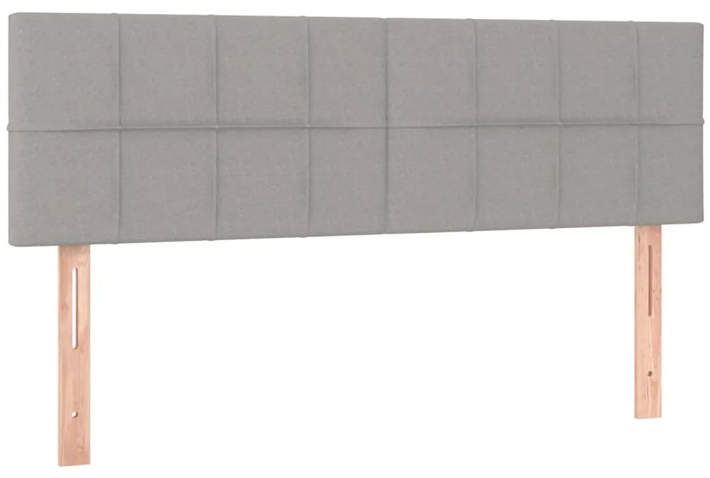 vidaXL Κεφαλάρι Κρεβατιού LED Ανοιχτό Γκρι 144x5x78/88 εκ. Υφασμάτινο