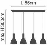 Φωτιστικό Οροφής  SE21-NM-4-4NM-MS2 ADEPT TUBE Nickel Matt Pendant Black Metal Shade+ - 51W - 100W - 77-8462