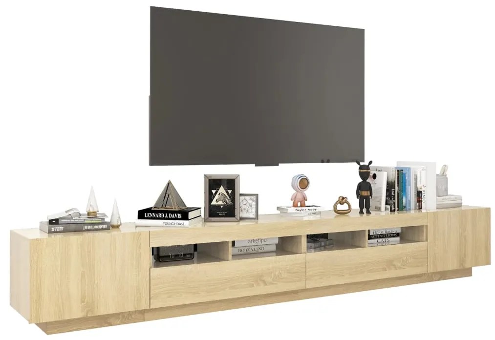 vidaXL Έπιπλο Τηλεόρασης με LED Sonoma Δρυς 260 x 35 x 40 εκ.