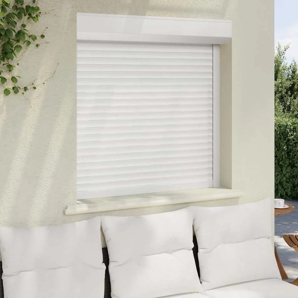 vidaXL Παντζούρι Ρολό Λευκό 100 x 100 εκ. από Αλουμίνιο