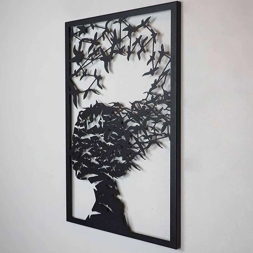Διακοσμητικό Τοίχου Kybele 507ATP1102 45x70cm Black Wallity Steel