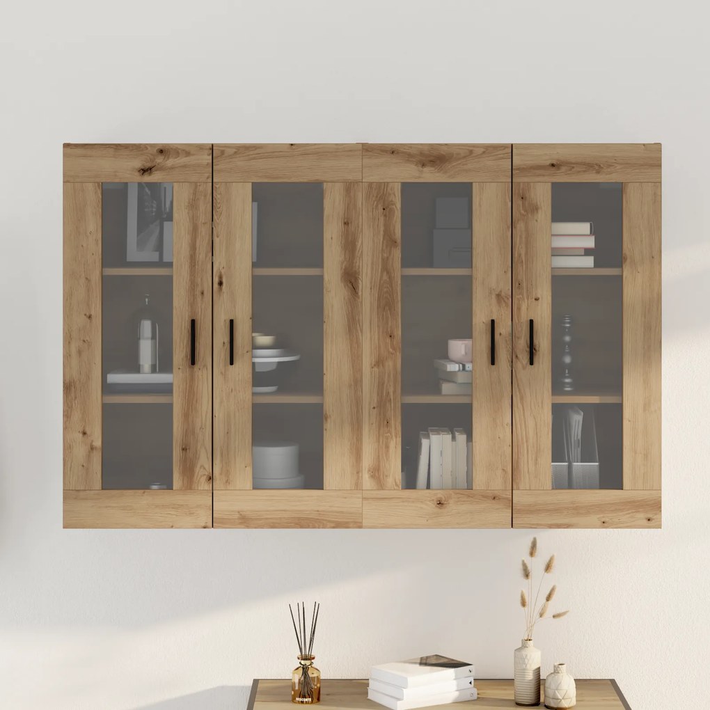 vidaXL Τοίχου Ντουλάπια 2 τεμ Artisan Δρυός 69.5x34x90 εκ Υλικά Κατασκευής