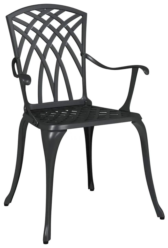vidaXL Καρέκλα Κήπου 2 pcs Μαύρο 55 x 56.5 x 91εκ Αλουμίνιο