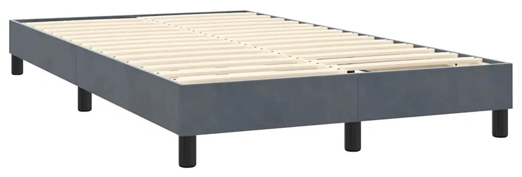 Κρεβάτι Boxspring με Στρώμα Σκούρο Γκρι 140x210 εκ. Βελούδινο - Γκρι