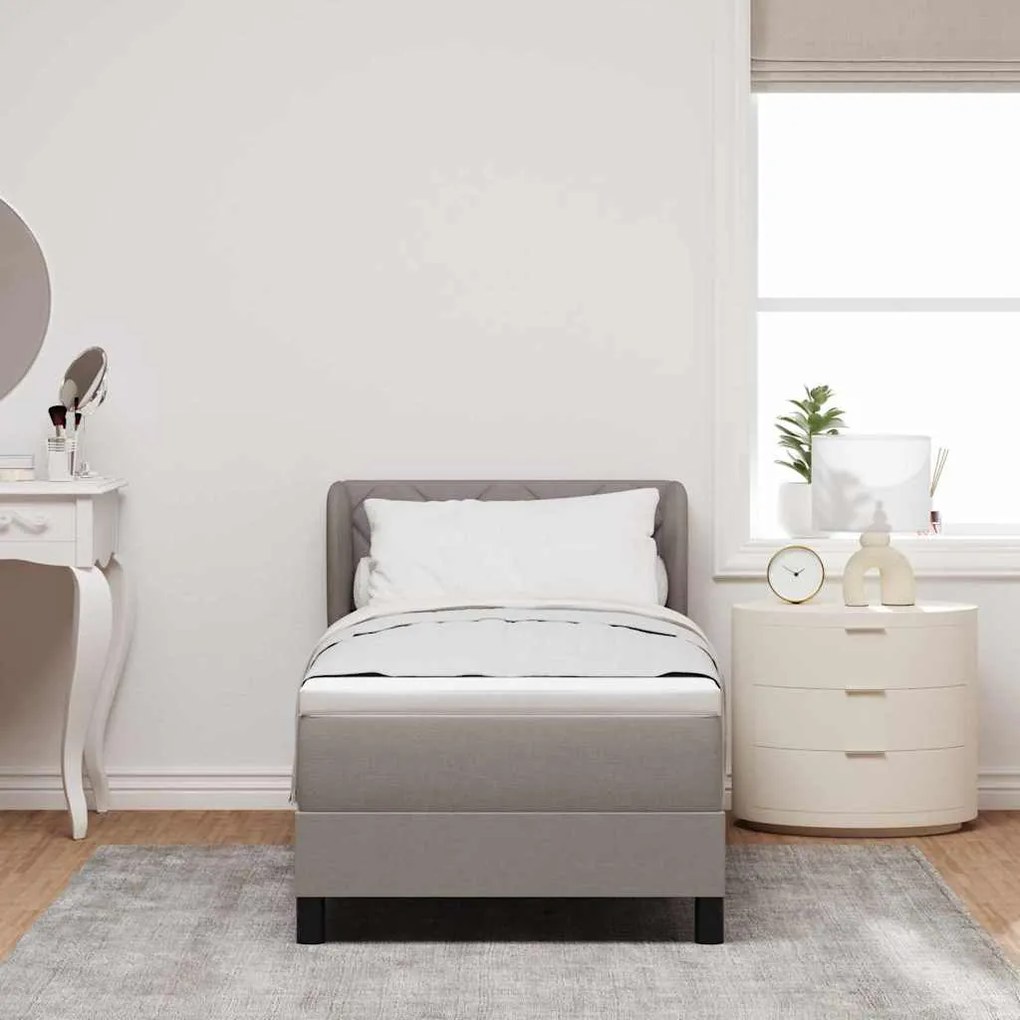 vidaXL Κρεβάτι box spring με στρώμα με στρώμα Taupe 80 x 200 cm ύφασμα